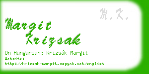 margit krizsak business card